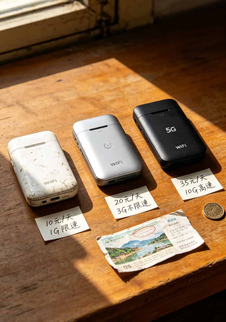 不同价位的WiFi随身宝套餐对比说明
