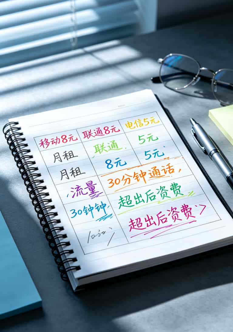 不经常打电话用流量买什么卡?三年踩坑经验,月租从88砍到8块 三大运营商保号套餐对比表格