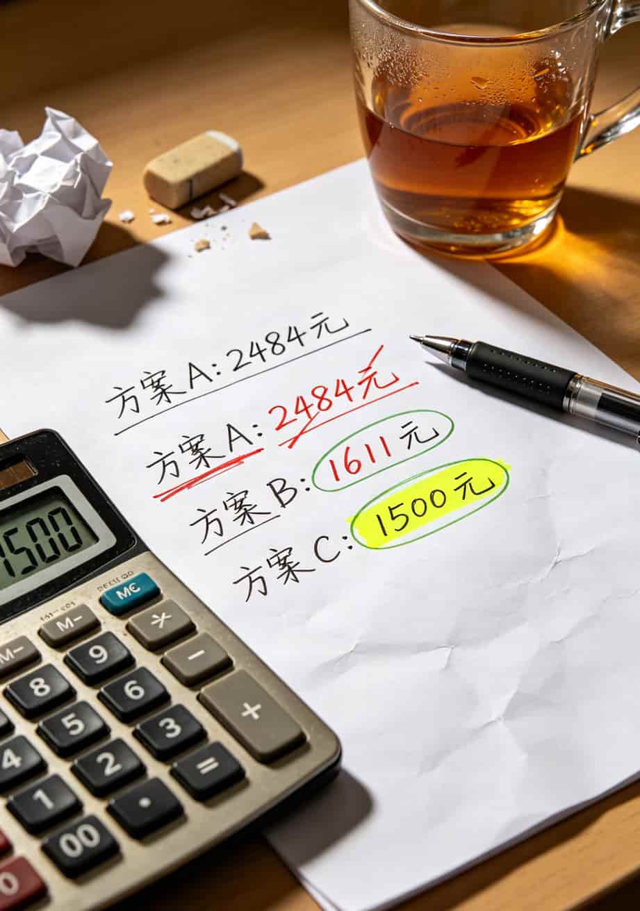 三年套餐费用计算对比表格