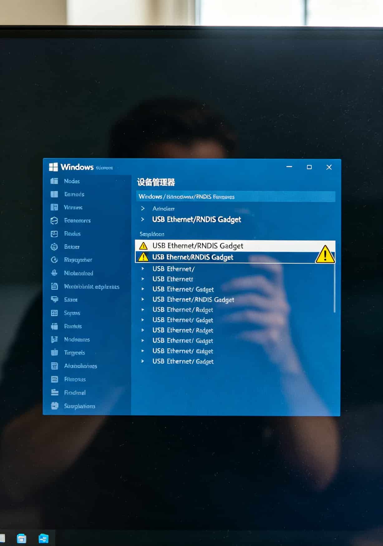 花300块修完电脑,我才明白那个9元10g流量卡是个无底洞 Windows设备管理器中网络适配器黄色感叹号截图