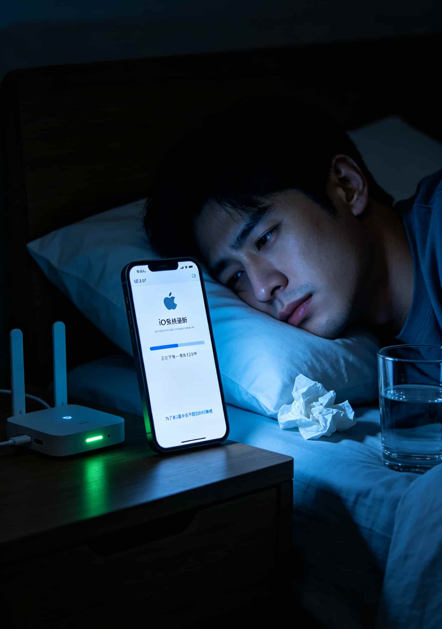 凌晨2点手机屏幕显示正在下载系统更新