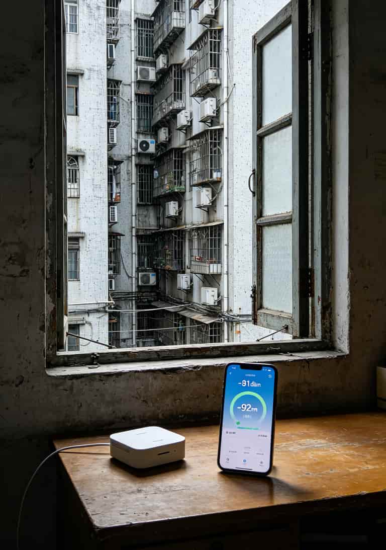 实测5台随身WiFi后我悟了:19元流量卡不限量套餐,便宜的那部分钱都花在哪里了? 深圳福田岗厦村握手楼实测随身WiFi信号强度,窗外与室内角落对比