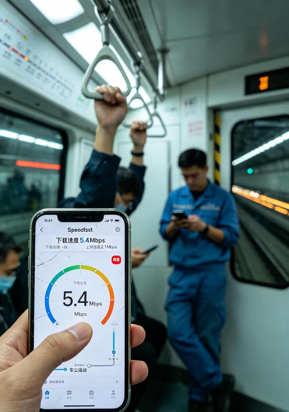 跑了8趟华强北,买了8张29元100g流量卡,我承认我太天真了 深圳地铁1号线测速记录表格截图
