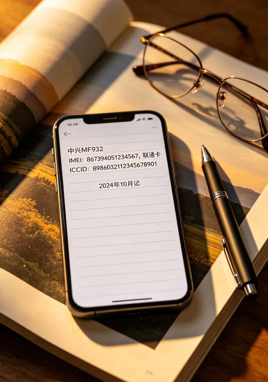 30元联通卡流量卡插中兴随身WiFi,限速没做等于给别人“打工”——附10个实操图位置 手机备忘录截图,存有IMEI和ICCID号码