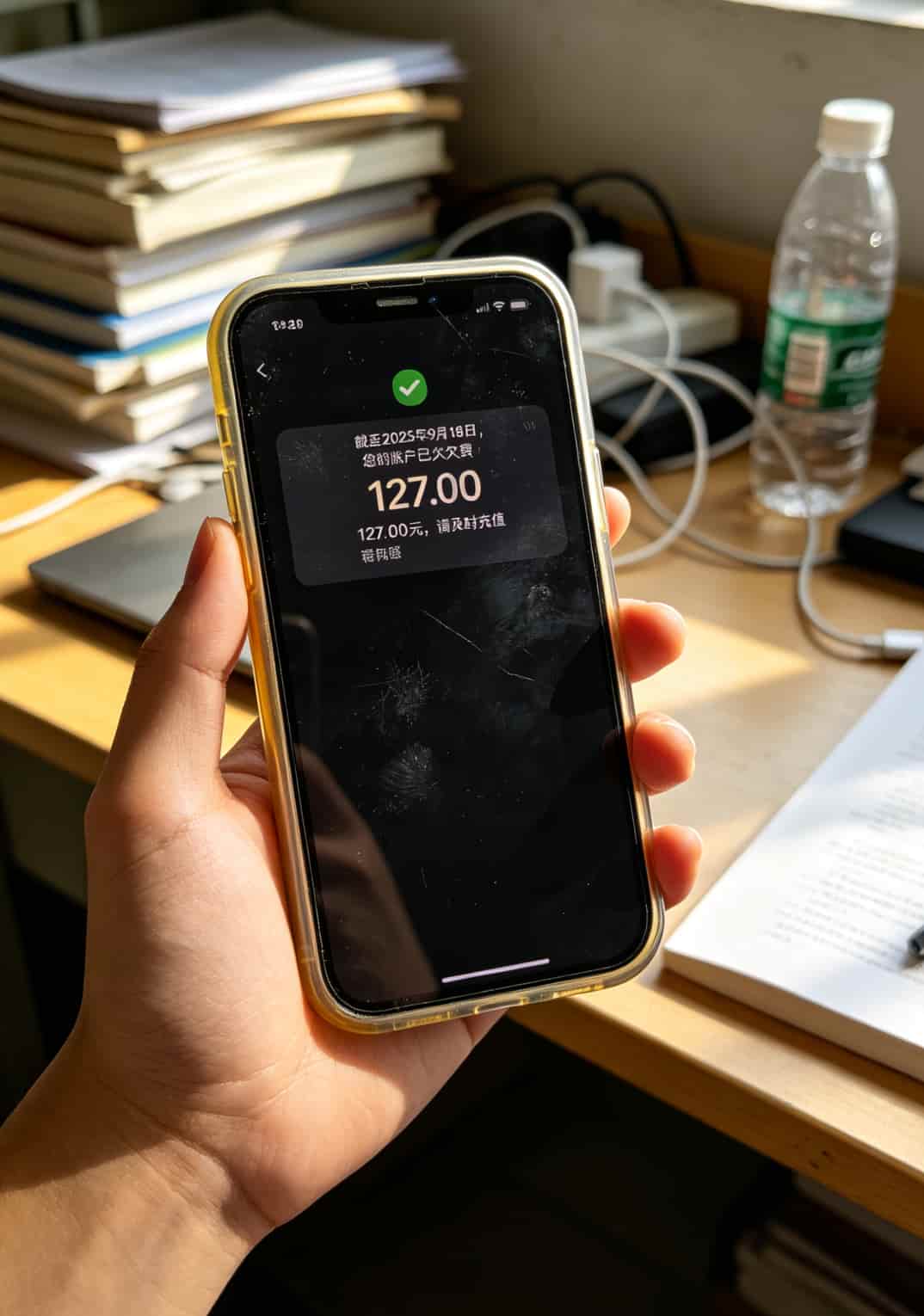 亳州学生实测:潮玩卡定向流量是哪些app可以用?三张卡全拆给你看 手机欠费127元的短信截图,运营商提醒余额不足