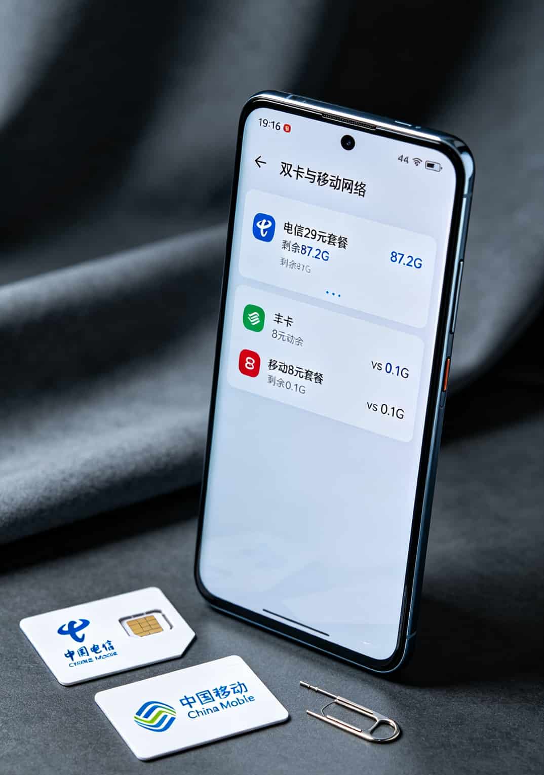 办什么流量卡划算又便宜?29元100G,别再去营业厅当冤种了 手机双卡设置界面显示电信主卡加移动副卡