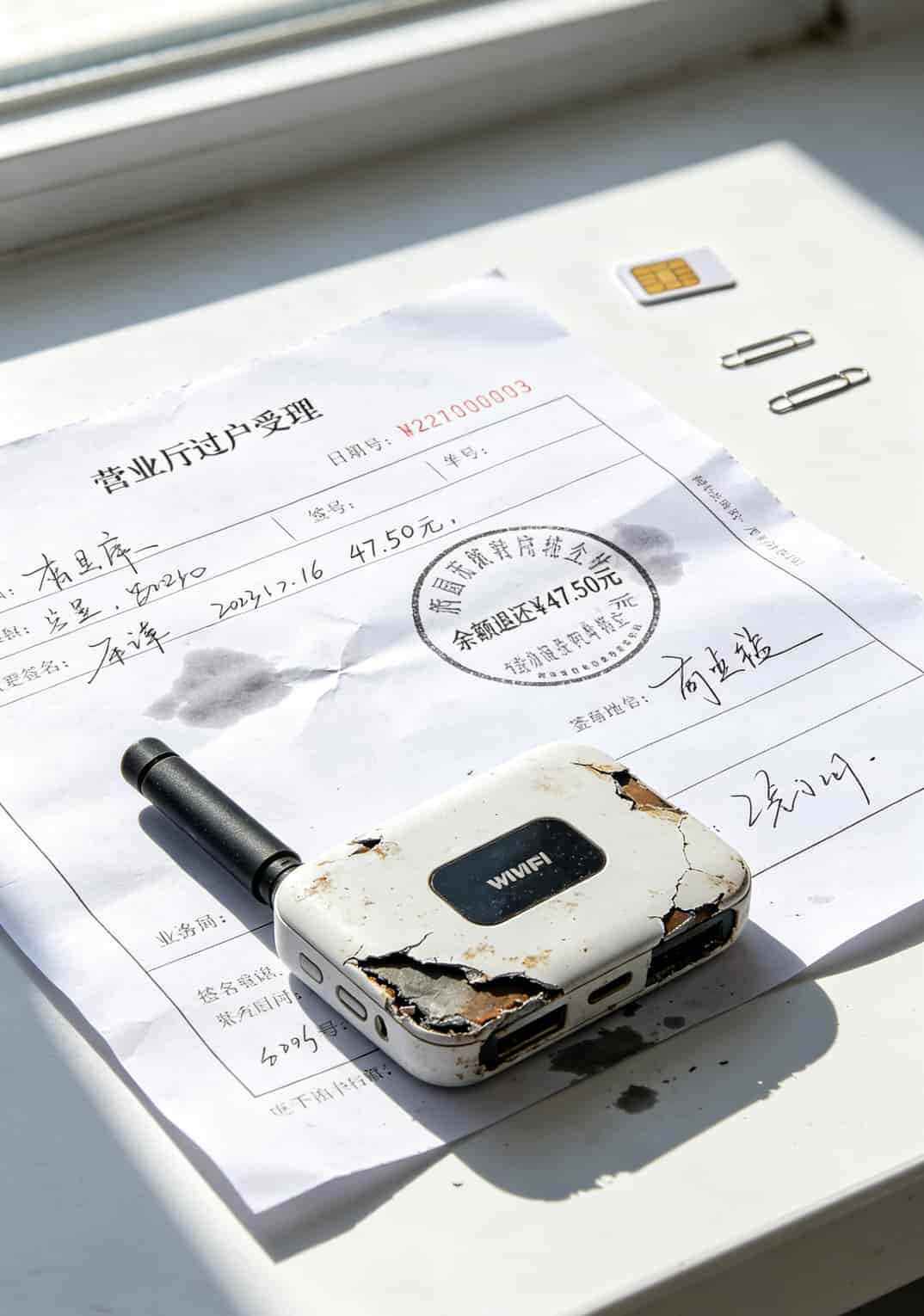 跑了12趟营业厅才搞明白:4g本地流量卡这么选才不踩坑 某运营商销户受理单截图,显示余额退还
