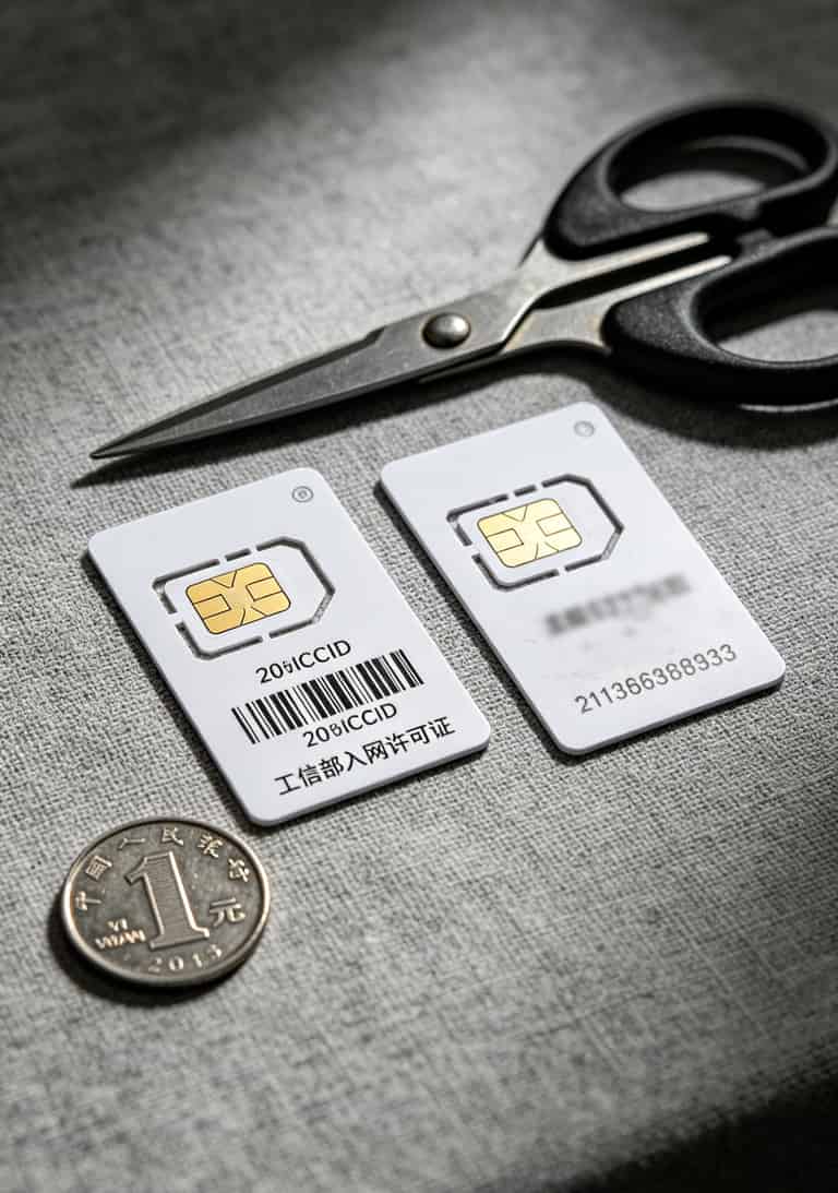 换了11张流量卡,我才找到真能用的“5g纯通用流量卡”(导语附避坑口诀) 正规SIM卡背面的ICCID码和物联卡对比图