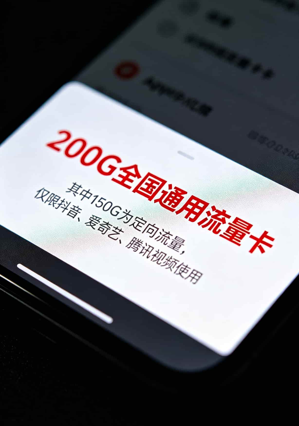 手机截图显示套餐详情页小字说明定向流量范围