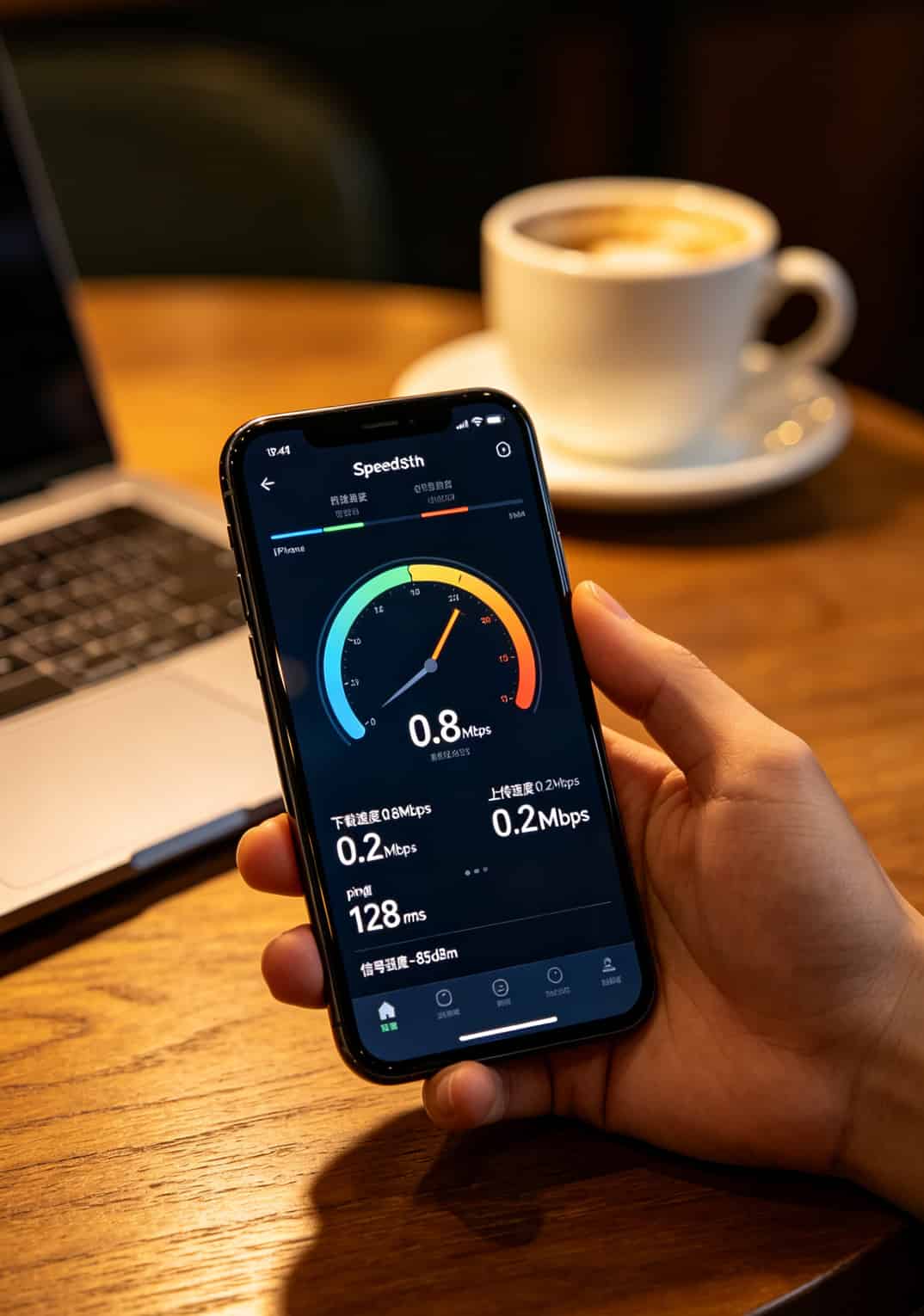 大流量卡移动的随身WiFi,我劝你先别买——除非你看完这篇(含10张实测图) Speedtest测速截图,下载0.8Mbps,上传0.2Mbps,信号强度-85dBm