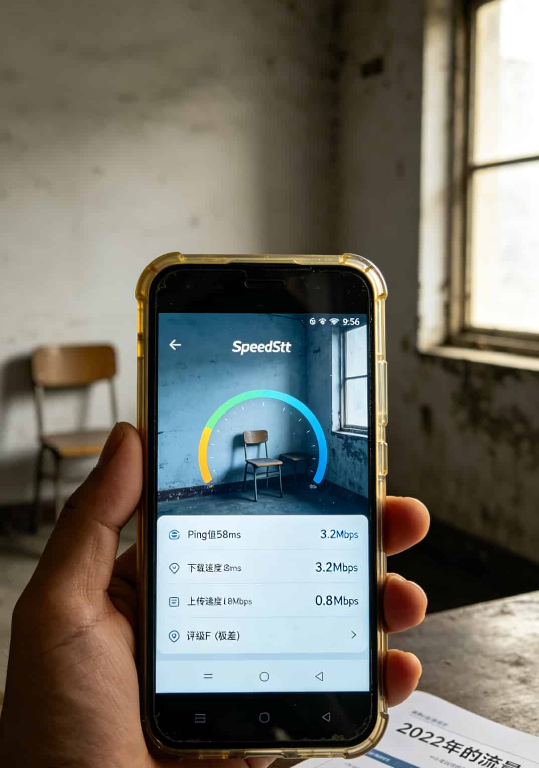 两年省下三千块?2022年的流量卡配中兴随身WiFi,这套组合我是真服了 流量卡测速截图,显示下载只有3.2Mbps