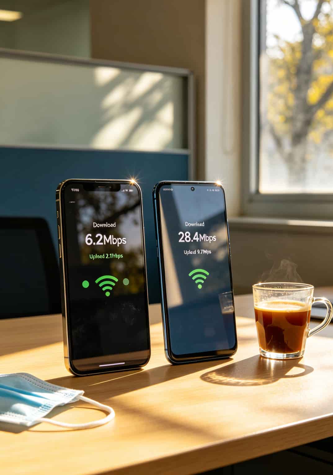 随身WiFi别再瞎买了!实测中兴微干翻骁龙410,**可以申请流量卡**这样办最省钱 网速测试对比截图,左侧显示6Mbps右侧显示28Mbps