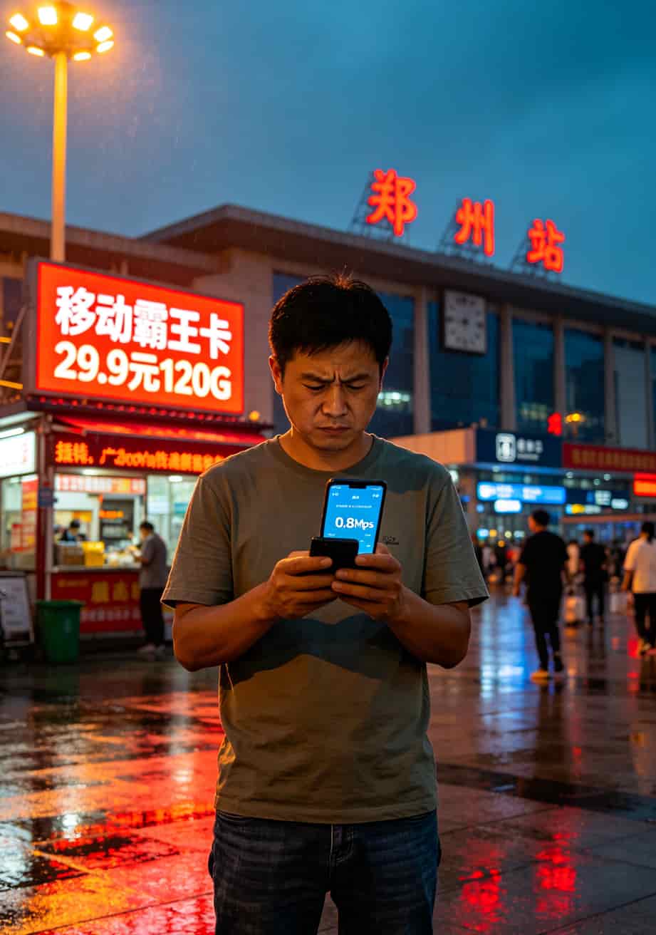 29.9流量卡100g是真的吗?我兜里三张卡实测,真话全撂这了 流量卡网速测试截图对比,限速前后差距明显