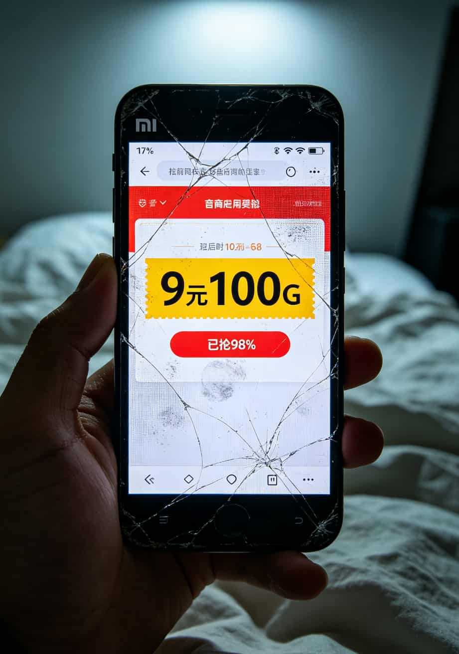 流量卡千万别瞎买!我用中兴华为随身WiFi踩了8个坑,省钱方案在这 淘宝搜索流量卡结果页截图,标价9元100G