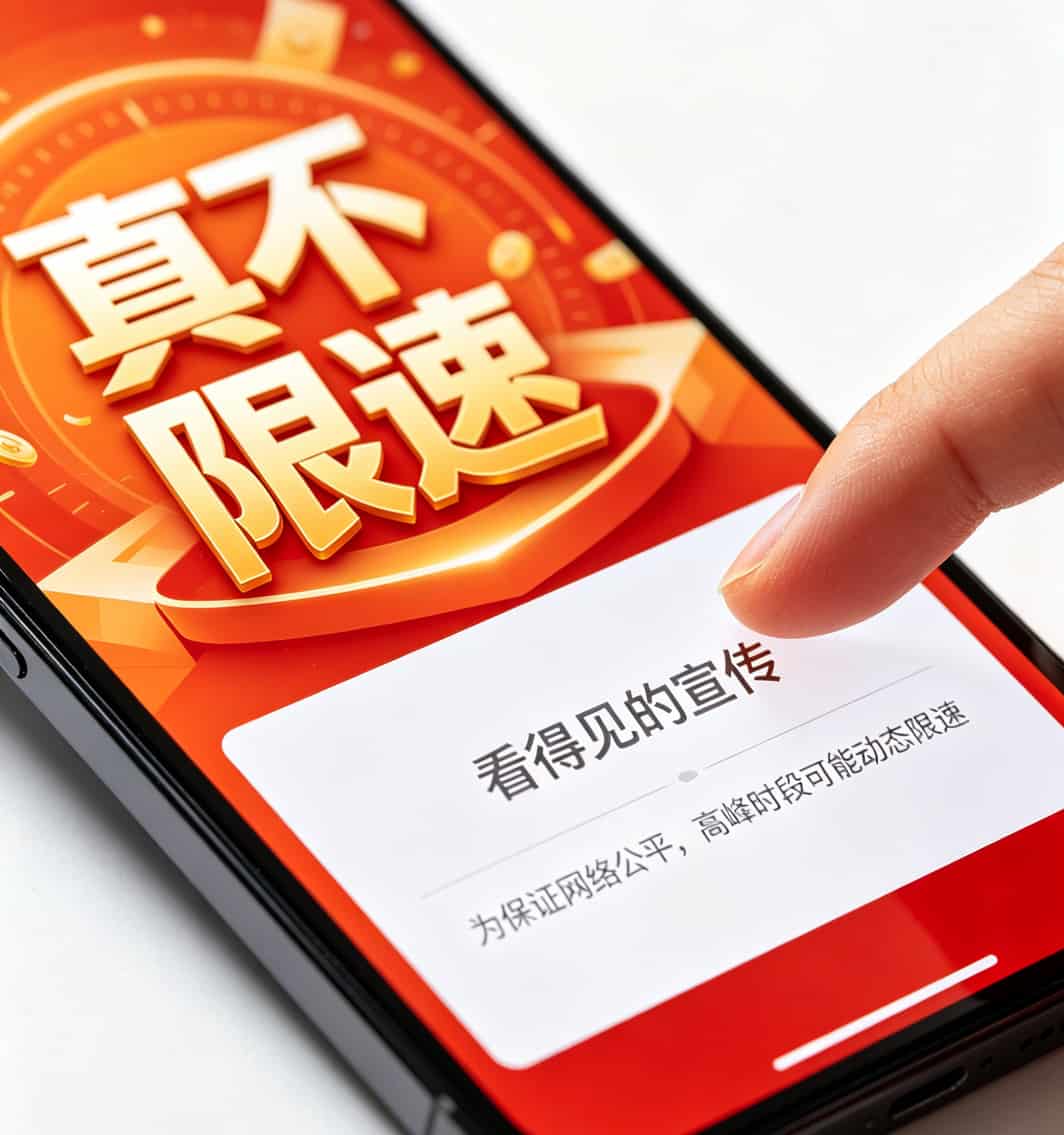 随身WiFi别瞎买!我换了四台才搞懂啥叫真不限速流量卡(附避坑清单) 淘宝商品页底部灰色小字限速条款截图