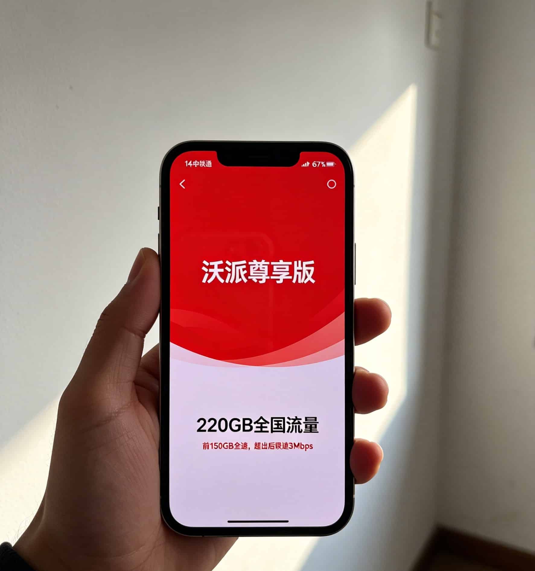 20260508_024556_流量卡200g全国通用_final 联通沃派套餐详情截图,标注前150g全速、超过后限速3Mbps