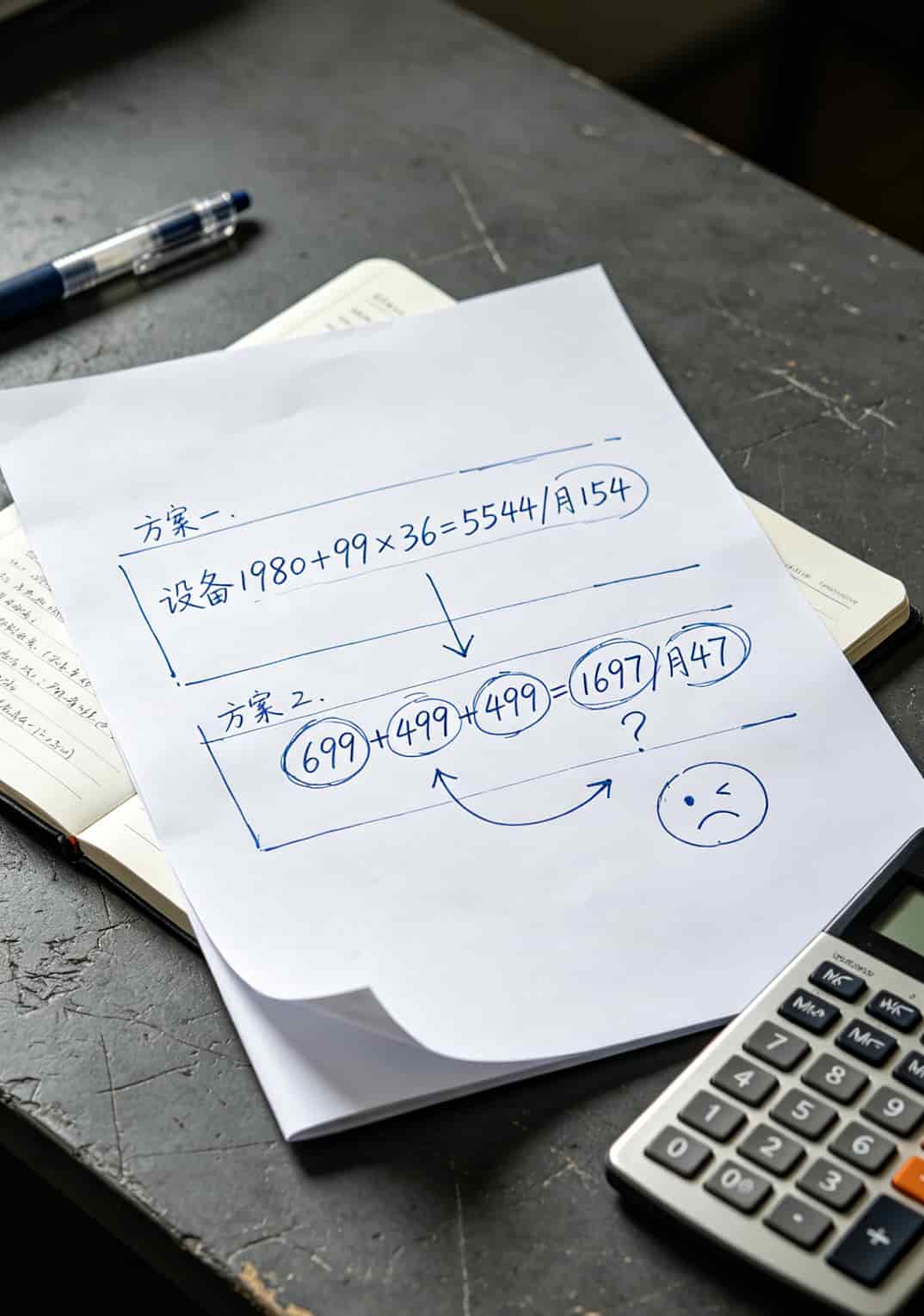 我花3个月把“9元流量卡”测了个遍,说几个大实话,别再上当了 三年成本对比手写计算草稿图