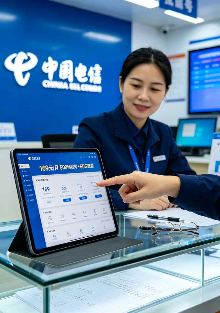 2026实测:4g包年流量卡多少钱一张?学生上班族看完这篇再下单 中国电信宽带融合套餐办理页面
