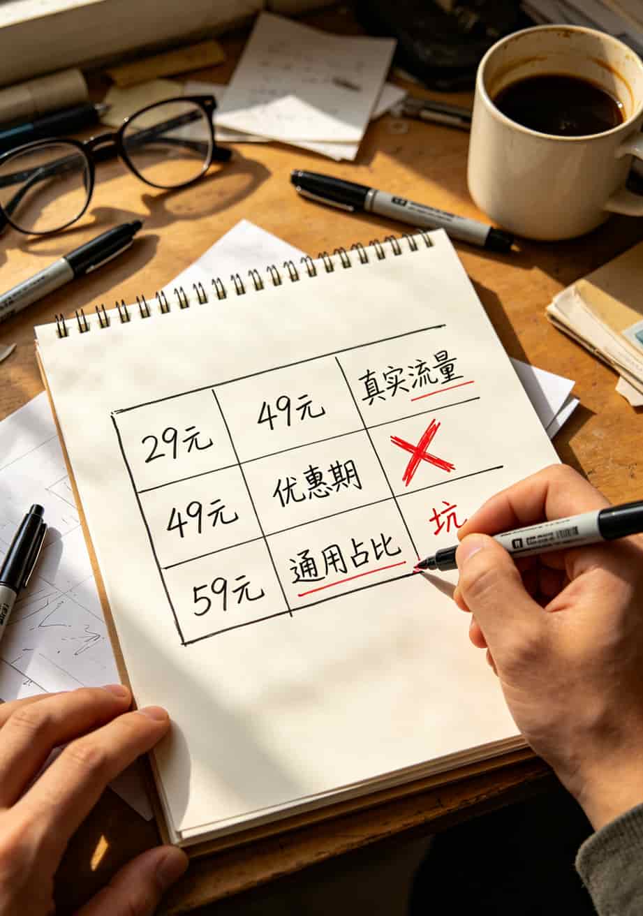 60g的流量卡多少钱?别猜了,正常价就这数,再低准有坑 29元套餐与其他价位的流量对比表