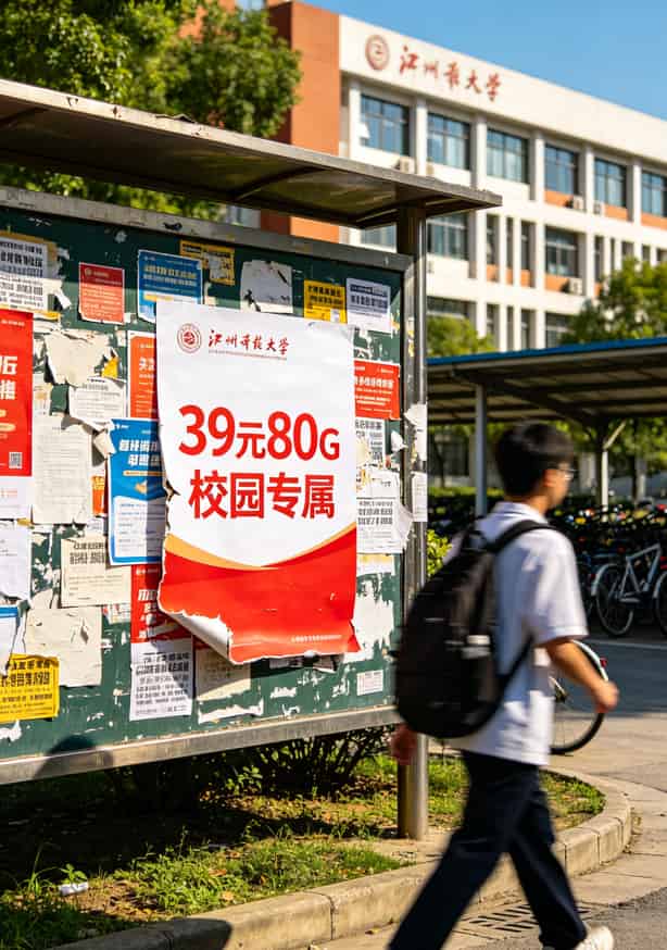 60g的流量卡多少钱?别猜了,正常价就这数,再低准有坑 大学营业厅的套餐宣传海报