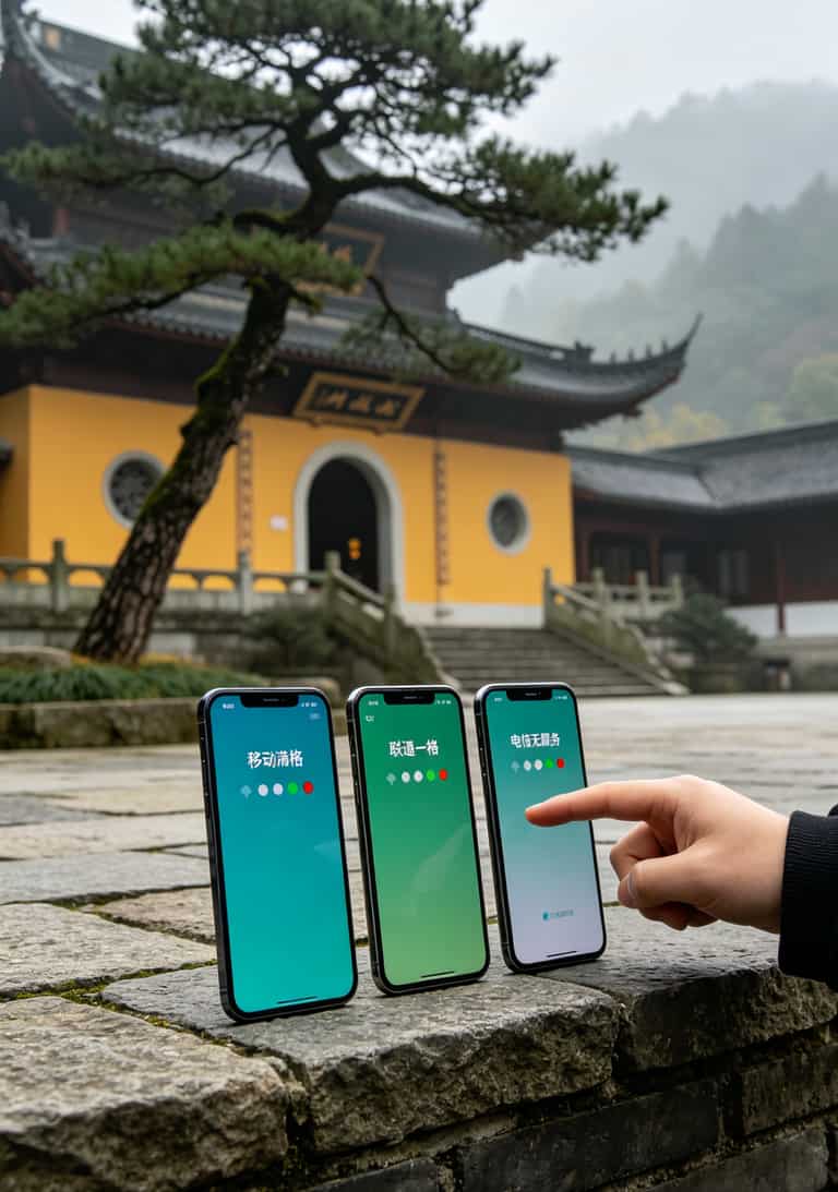 8元流量卡申请千万别乱办!我用中兴随身WiFi踩坑5年,总结出这份保命指南 杭州径山寺移动信号实测截图