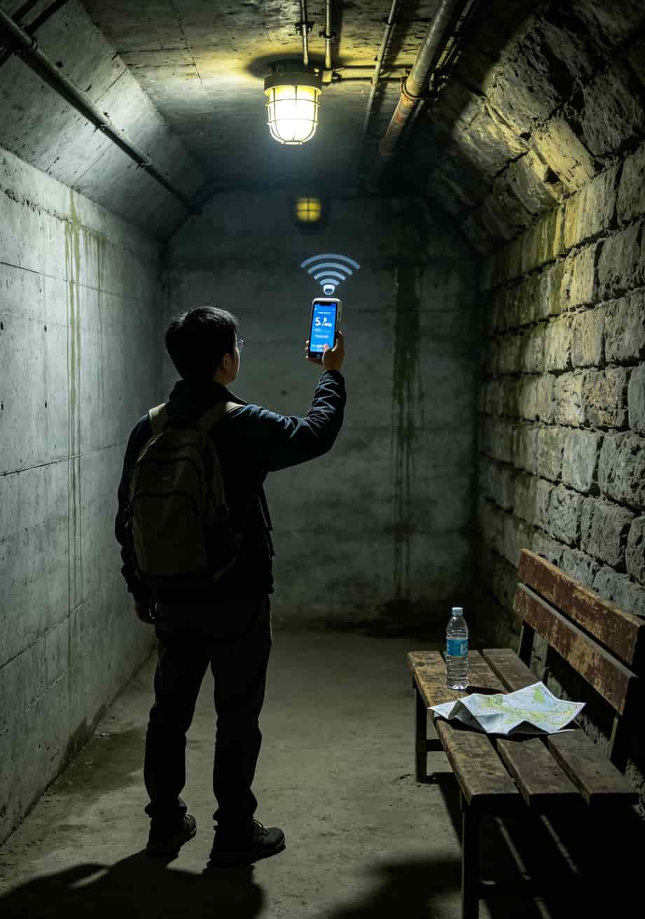 伯尔尼熊苑地下展厅，信号极差，网速仅5Mbps