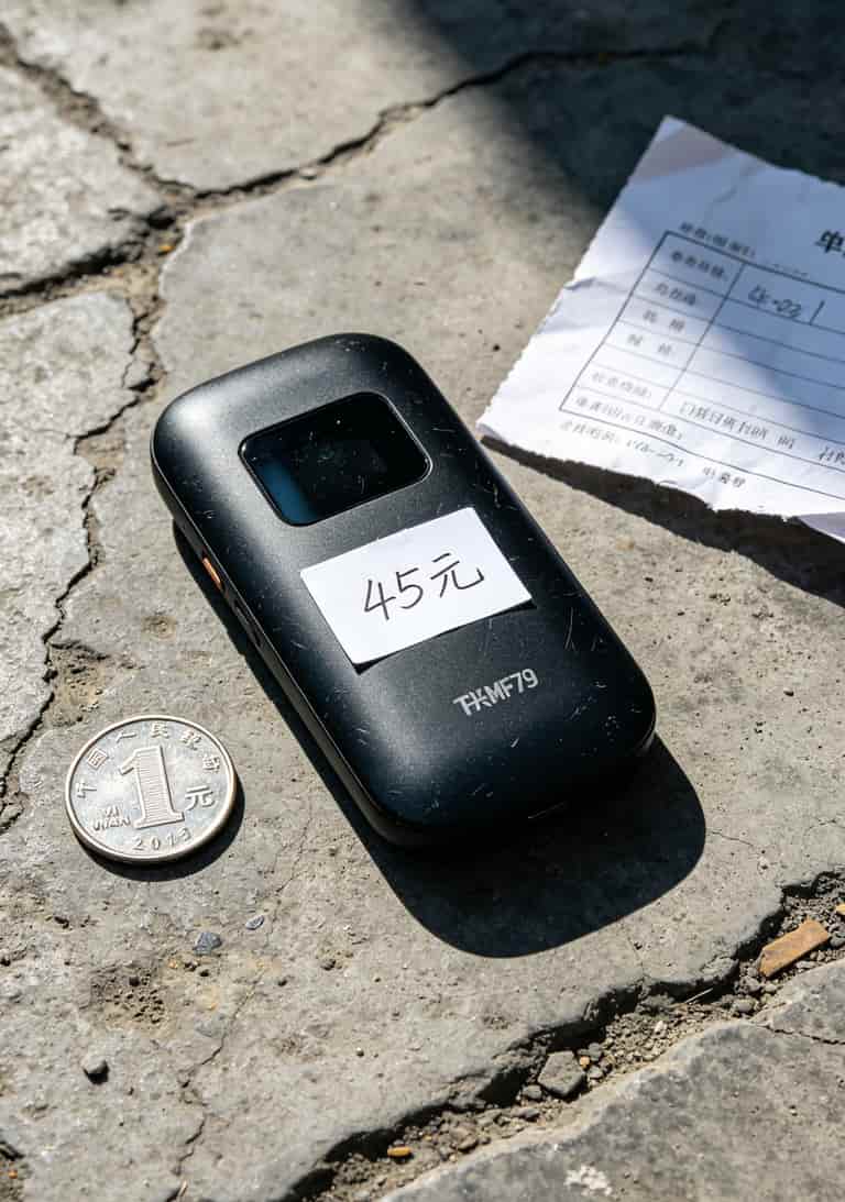 19块套餐流量卡,我买了五张全废了!你千万别再踩这些坑 中兴MF79随身WiFi设备实拍,贴着45元的闲鱼价格标签