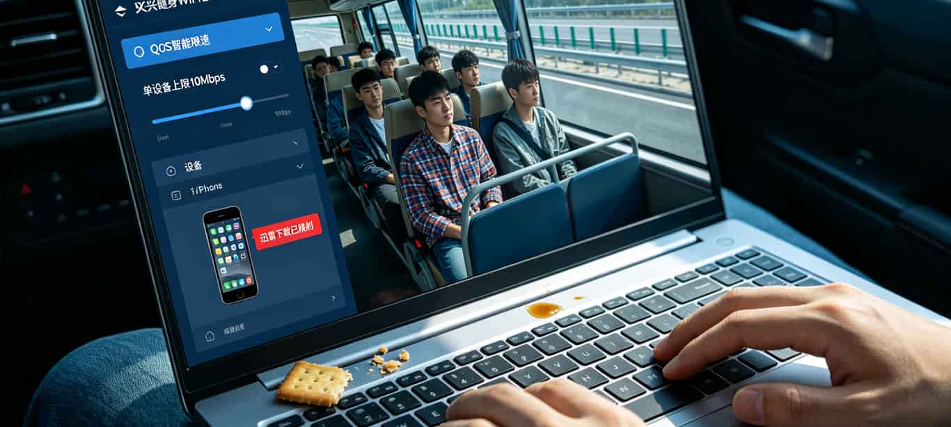 中兴随身WiFi2后台设置单设备限速的界面截图