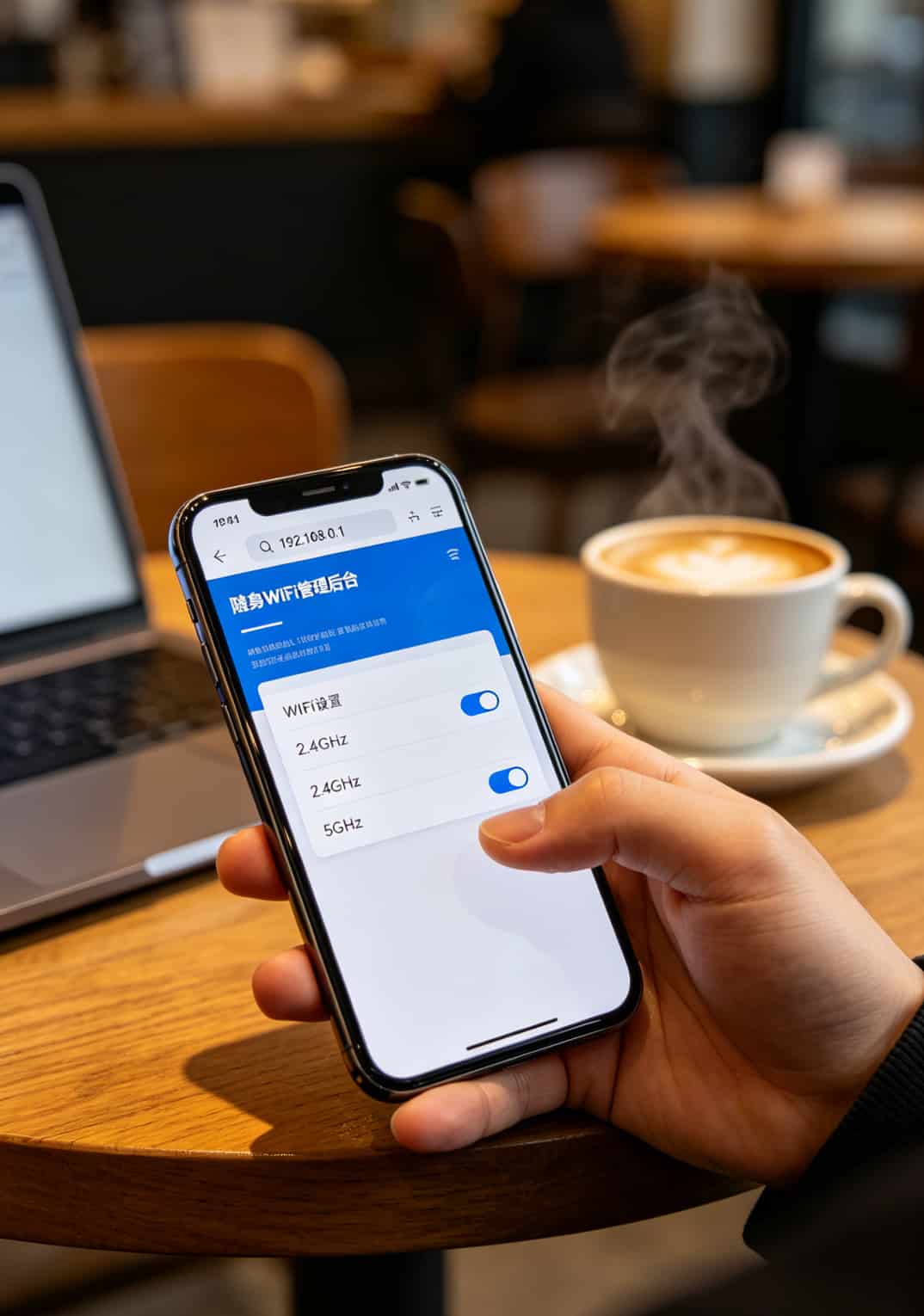 一张电信流量的卡+一个300块的随身WiFi,三年能省一台红米手机 随身WiFi后台管理界面截图,显示双频设置选项