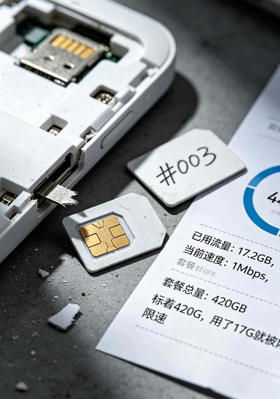 420g流量卡能用多久?我卖了6年流量卡,实话告诉你:重度用20天,省着点5个月 劣质随身WiFi内部物联卡实拍图