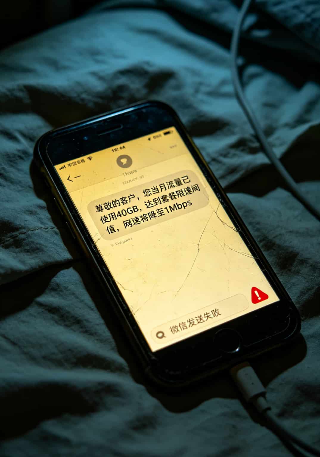 为了省话费我折腾了八年,最后还是办了电信卡流量卡才算消停 2019年联通冰淇淋套餐限速提示的手机截图