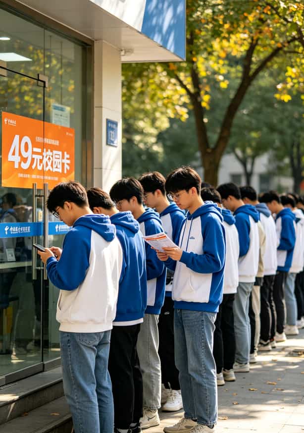 办张电信流量卡到底要花多少钱?我帮人大30多个学生查账单,总算摸清了 校园开学季电信营业厅排队办理套餐的场景