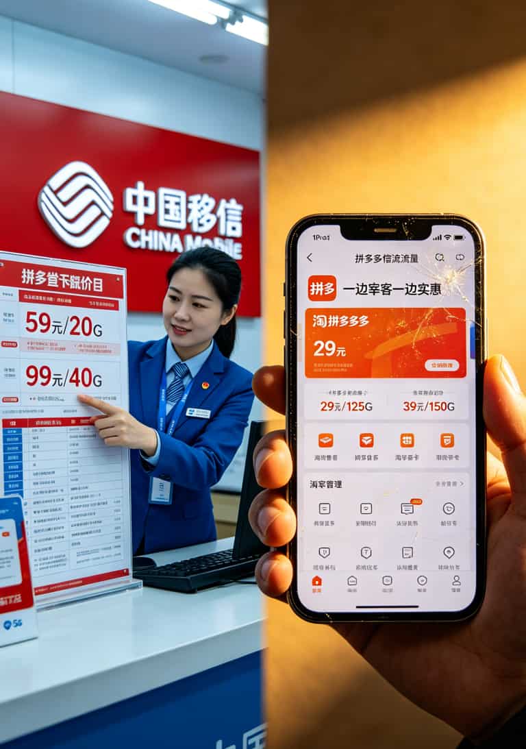 办一张手机流量卡多少钱?算完三年账我直接换了套餐,你也别花冤枉钱 线下营业厅和线上网购办卡的价格对比图