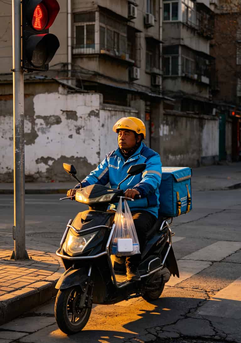 39元999g流量卡移动套餐,我劝你别急着买!三个月实测血泪史 郑州街头外卖骑手等红灯,车把手上挂着一个塑料袋