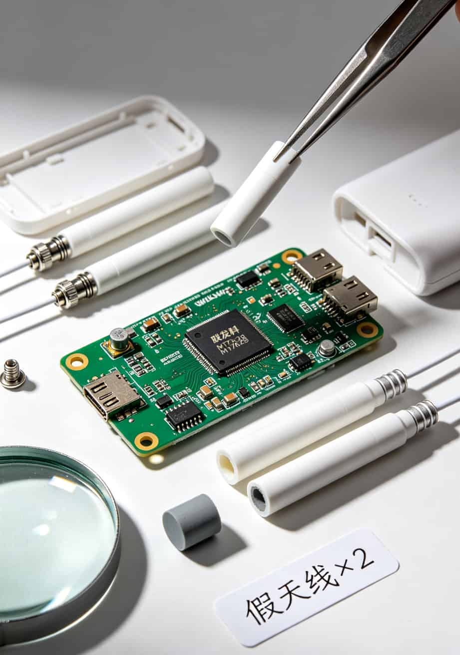 联通流量卡1元1g流量+随身WiFi实测:信号从两格到满格,每月网费省一半 拆解随身WiFi内部构造,标注真天线和假塑料天线的区别