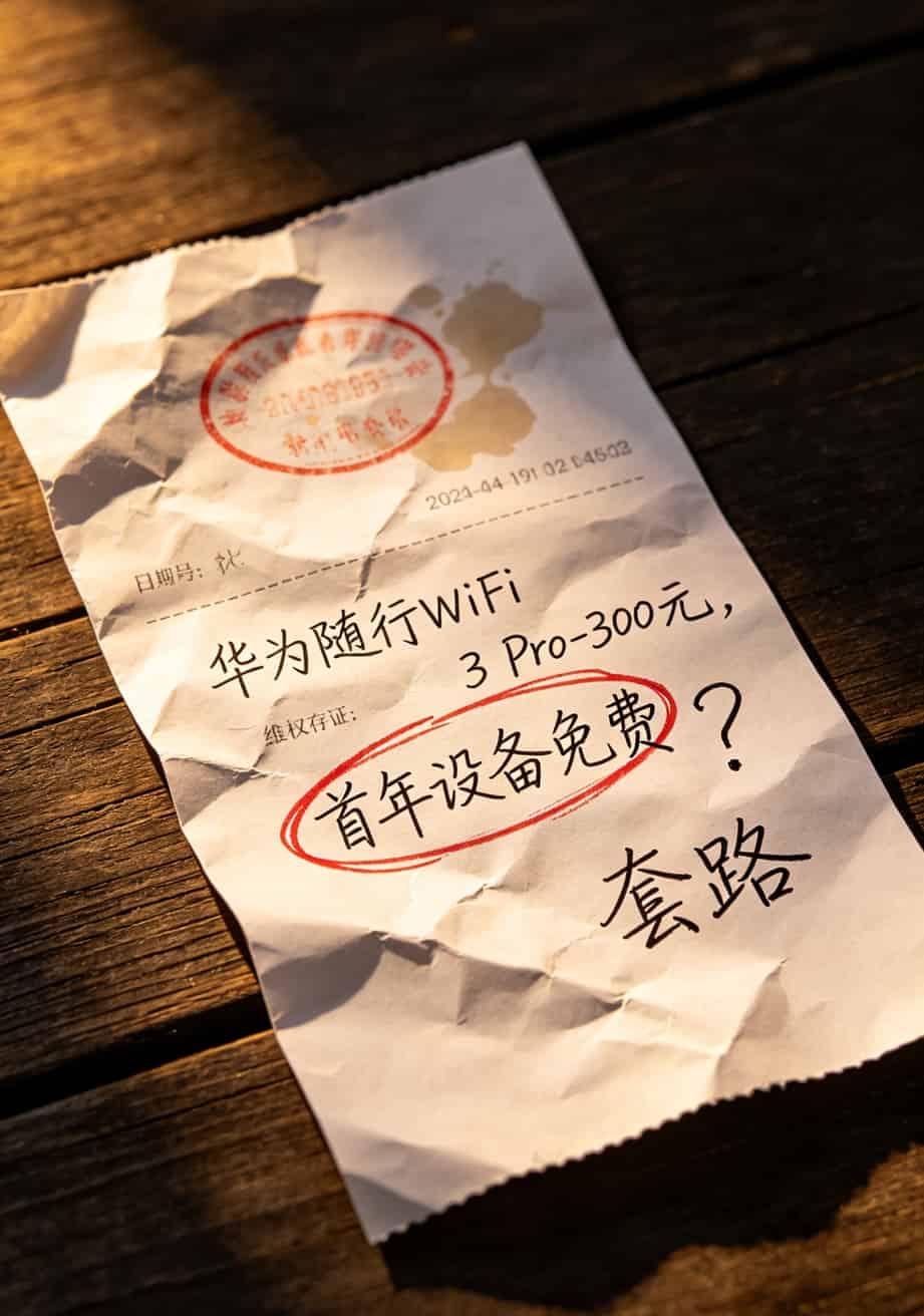 办什么卡流量最划算?我踩坑3年的答案都在这里了 一张皱巴巴的收据,上面写着“首年设备免费”几个字,用红笔圈了出来