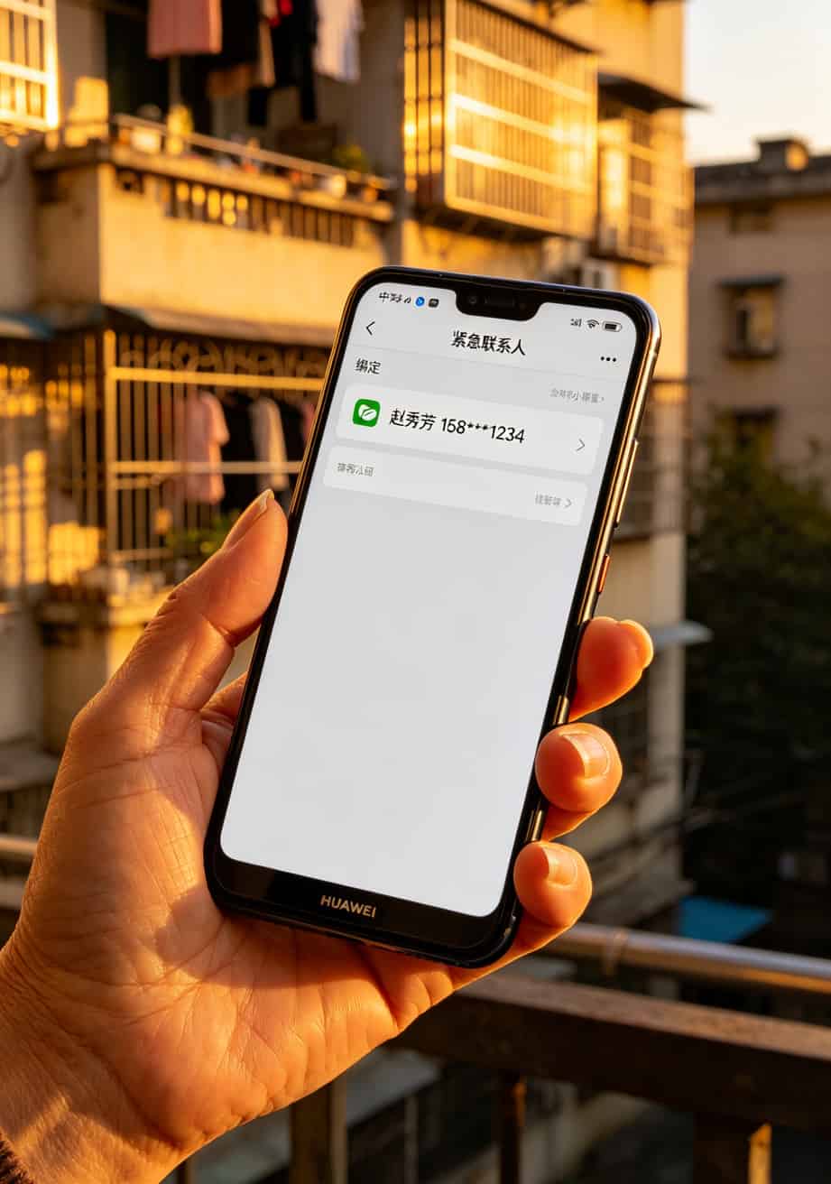 中兴小程序绑定紧急联系人的操作页面