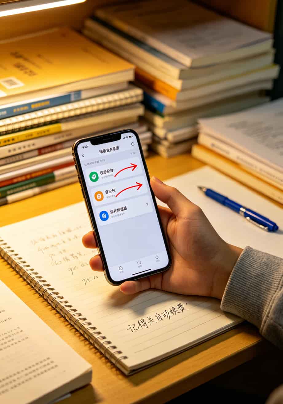 79块还是199块?问你不限流流量卡多少钱一个月之前,先看完这篇救命帖 运营商App关闭自动续费的操作路径截图