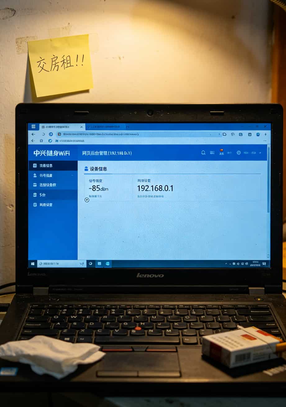 9元流量卡免费办理?折腾两年中兴随身WiFi,我劝你别贪这便宜 中兴随身WiFi后台管理页面,显示信号强度-85dBm和连接设备数量