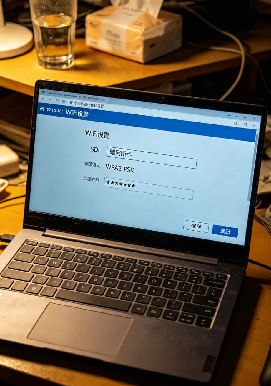 两年省下三千块?2022年的流量卡配中兴随身WiFi,这套组合我是真服了 设备后台管理页面截图,显示WiFi设置界面