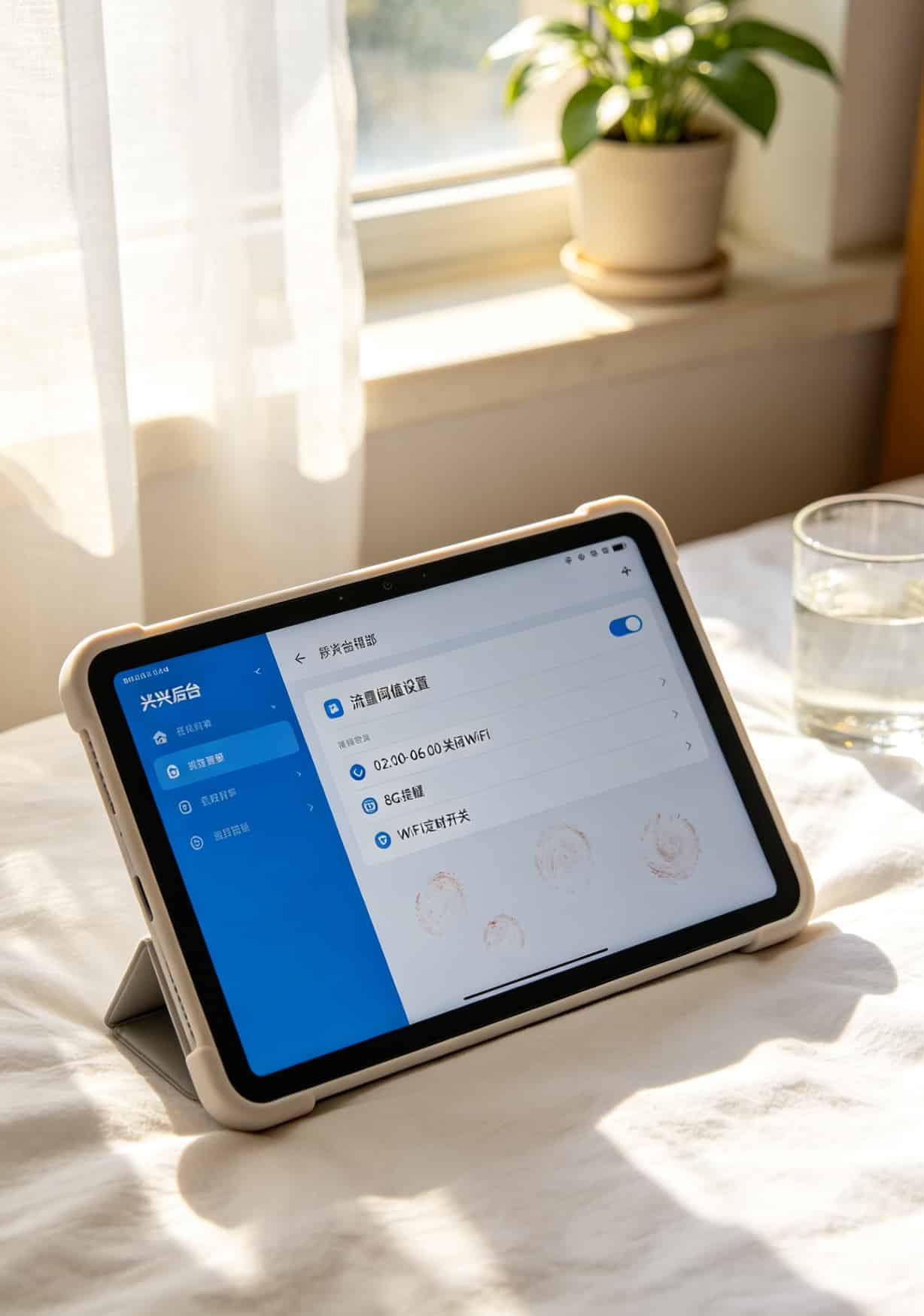 2.9元10g流量卡配中兴随身WiFi实测:月上网费压到30块,比手机热点省三分之二 中兴设备后台流量限制和定时断网设置界面